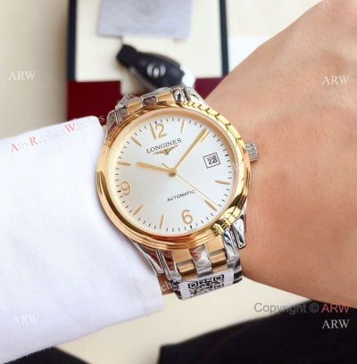 New Replica Longines Flagship 2-Tone Silver Dial Watches 40mm